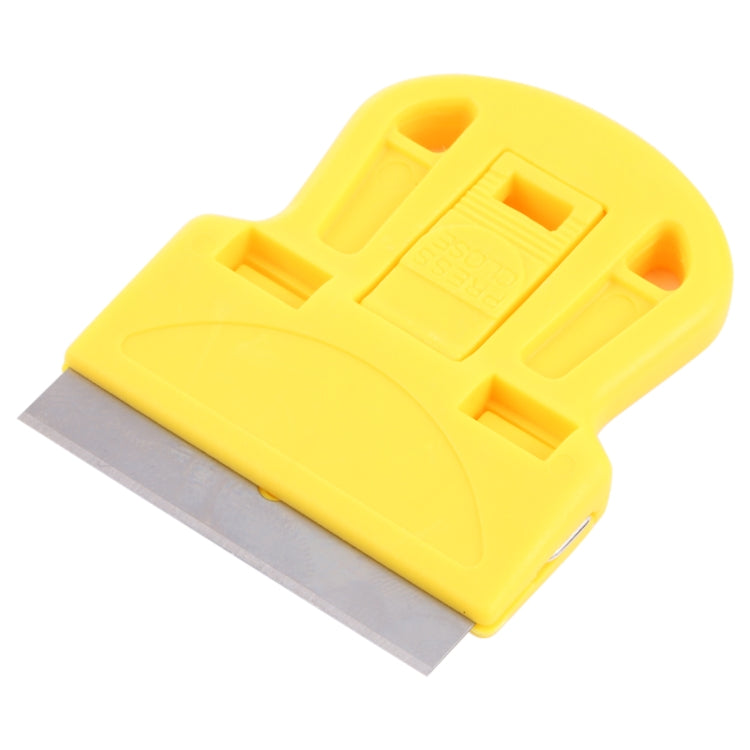 กาวกำจัดไม้กวาดหุ้มยางสติ๊กเกอร์ทำความสะอาดด้ามพลาสติกมีดโกน, Mini Glue Remover Squeegee (Orange), Mini Glue Remover Squeegee(Yellow)