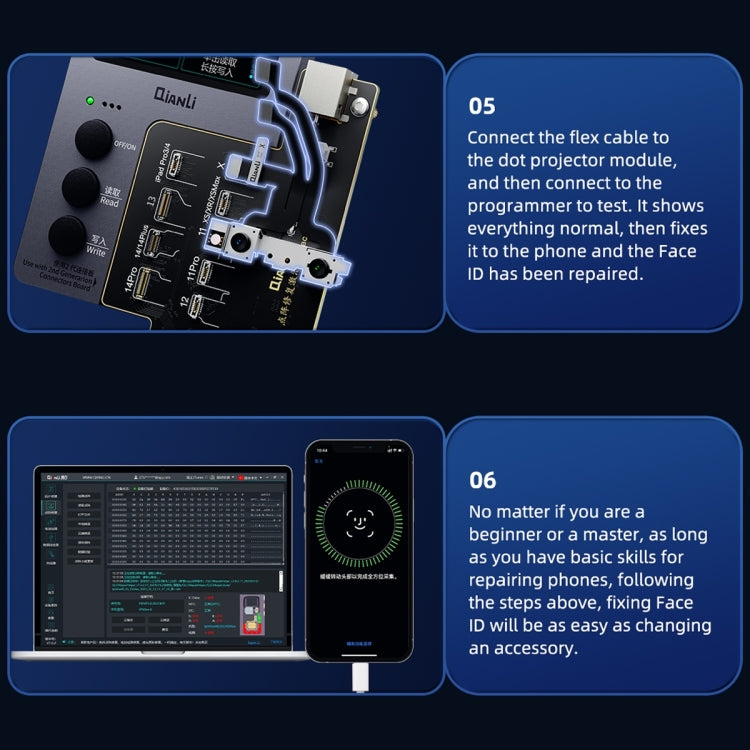 QianLi iCopy Plus Specialized Face ID Recovery และ Activation Board สำหรับ iPhone X ถึง 14 Series, ID Recovery Activation Module