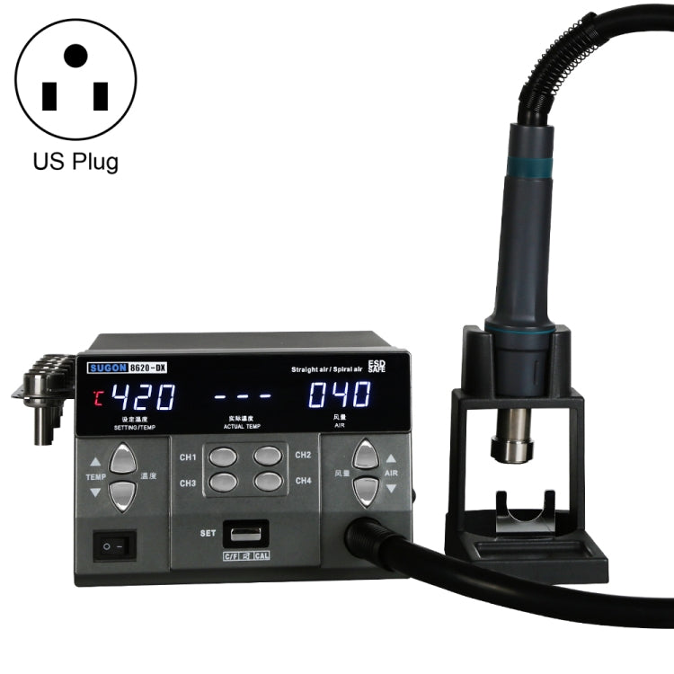 SUGON 8620-DX 1200W ปืนลมร้อนแบบตรงและเกลียว ปลั๊ก AU, SUGON 8620-DX, EU Plug, SUGON 8620-DX, US Plug