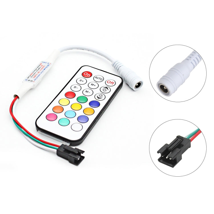 RGB LED Controller พร้อมรีโมทคอนโทรล RF 21 ปุ่มสำหรับ WS2812B WS2811 LED Strip
