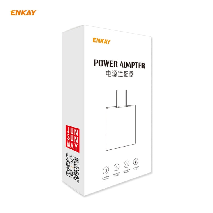 ENKAY Hat-Prince U090 20W PD + QC 3.0 พอร์ตคู่แบบพกพาการชาร์จอย่างรวดเร็วอะแดปเตอร์ชาร์จไฟสำหรับเดินทาง, ปลั๊กของสหรัฐฯ