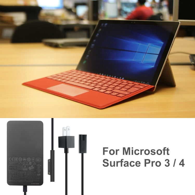 อุปกรณ์ชาร์จอะแดปเตอร์ AC 36W 12V 2.58A / 5V 1A สำหรับ Microsoft Surface Pro 3/4, ปลั๊ก US