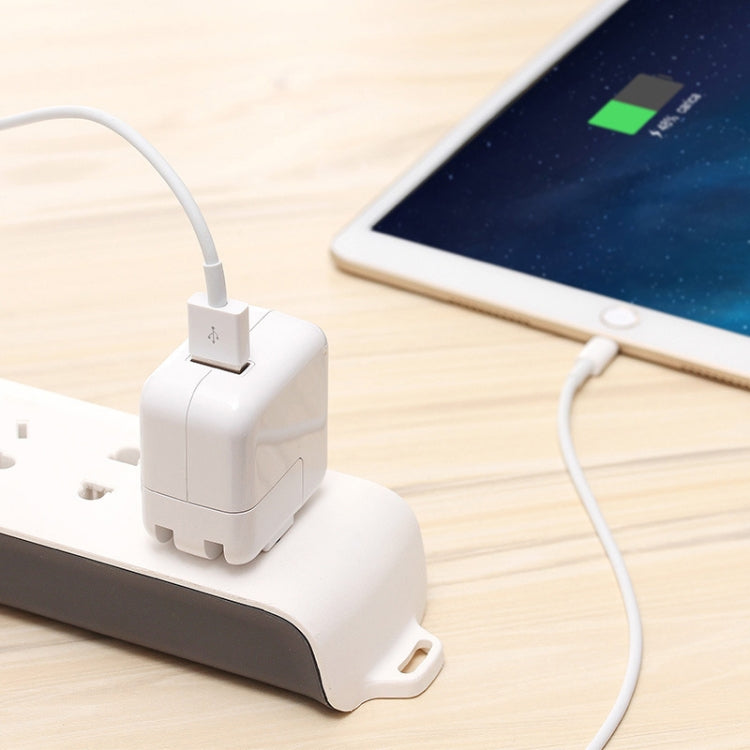 เครื่องชาร์จ USB 12W + สายเคเบิลข้อมูล USB ถึง 8 พินสำหรับซีรีส์ iPad / iPhone / iPod, ปลั๊ก US