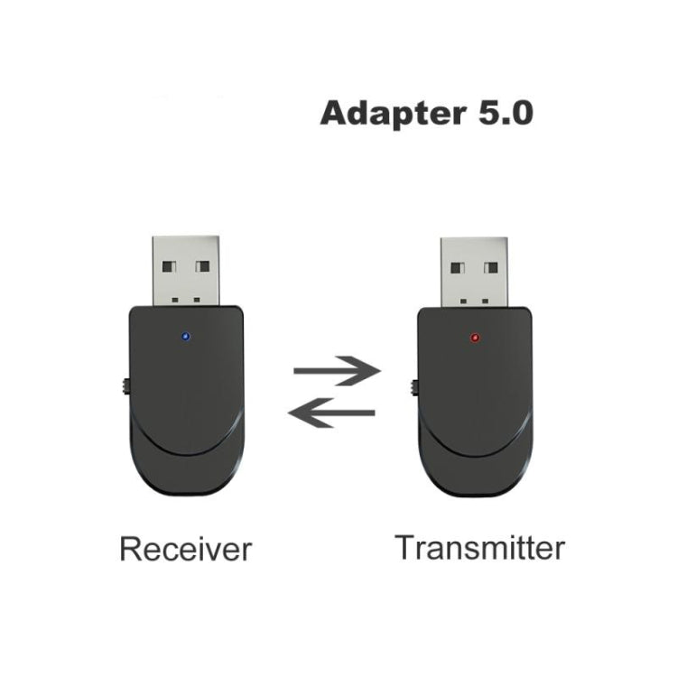 KN330 2 in 1 USB Bluetooth 5.0 อะแดปเตอร์เครื่องรับสัญญาณไร้สายสำหรับคอมพิวเตอร์ทีวีรถยนต์