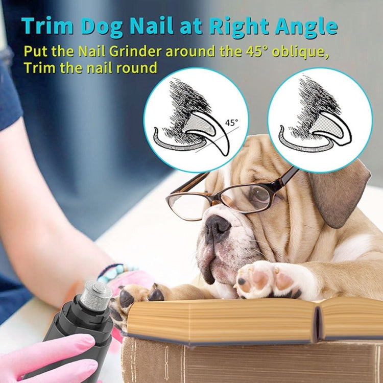 เครื่องบดเล็บไฟฟ้าสุนัข USB ชาร์จกรรไกรตัดเล็บสัตว์เลี้ยงไม่เจ็บปวด, Nail Grinder