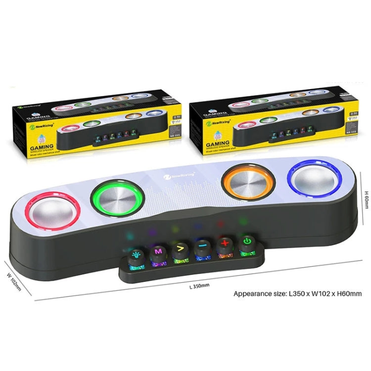 Newrixing NR555 เดสก์ท็อป LED สีสันสดใสสำหรับเล่นเกมลำโพง Bluetooth รองรับ TF และ FM