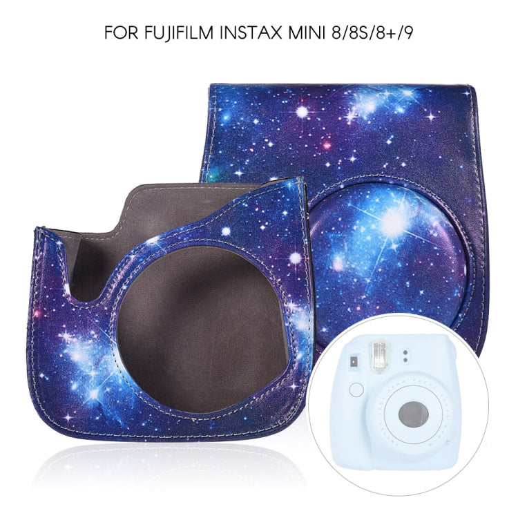กระเป๋ากล้องหนัง PU ตัวเต็มพร้อมสายคล้องสำหรับ FUJIFILM instax mini 9 / mini 8+ / mini 8, Universe Pattern