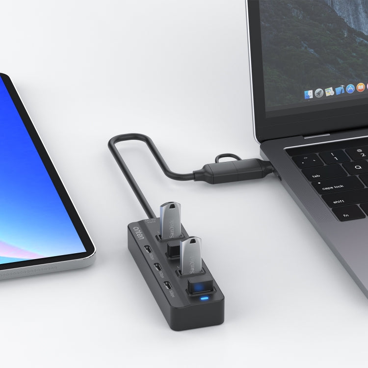 Onten UCA5306 7 in 2 USB3.0 + Type-C 7-Ports HUB Docking Station รองรับฟังก์ชั่น OTG, UCA5306