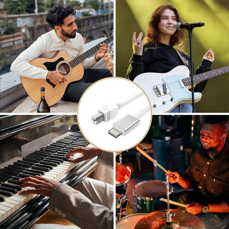 1m 8 Pin to USB + MIDI เครื่องดนตรีอิเล็กทรอนิกส์ & OTG และชาร์จสายเคเบิลมัลติฟังก์ชั่นเข้ากันได้กับ iOS 10-14, MIDI + OTG