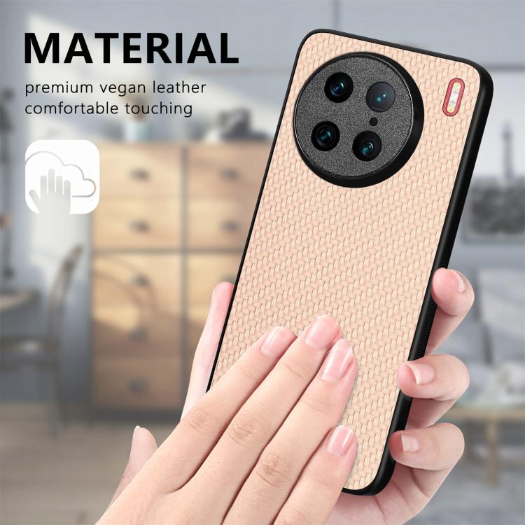 เคสโทรศัพท์หนังกลับลายคาร์บอนไฟเบอร์, For vivo X200 Ultra, For vivo X90 Pro, For vivo T1