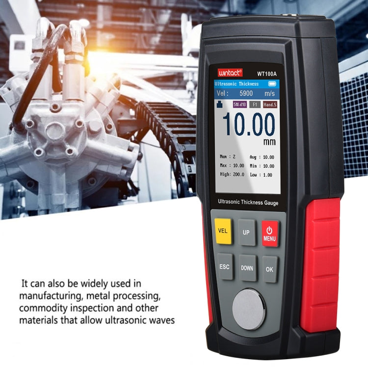 WT100A Digital Ultrasonic เครื่องวัดความหนา USB ชาร์จดิจิตอลความหนาโลหะเครื่องทดสอบความแม่นยำสูง, WT100A
