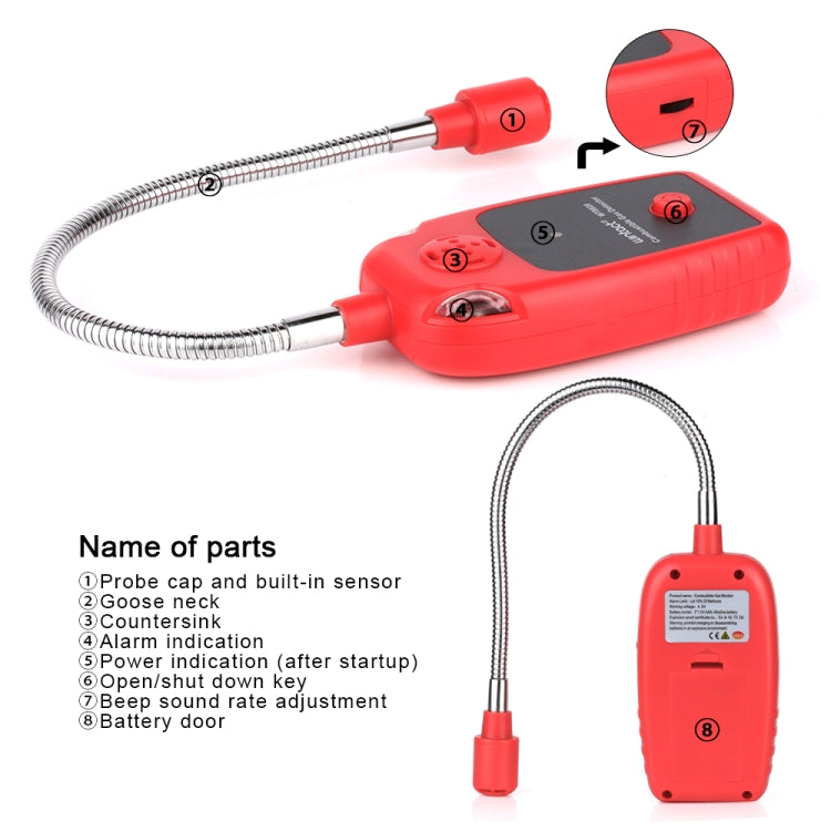 WINTACT WT8820 เครื่องตรวจจับสัญญาณเตือนแก๊สสำหรับบ้านก๊าซรั่วเล็กน้อยไวไฟเครื่องตรวจจับก๊าซธรรมชาติรั่ว Monitor เครื่องวิเคราะห์ก๊าซ, WT8820