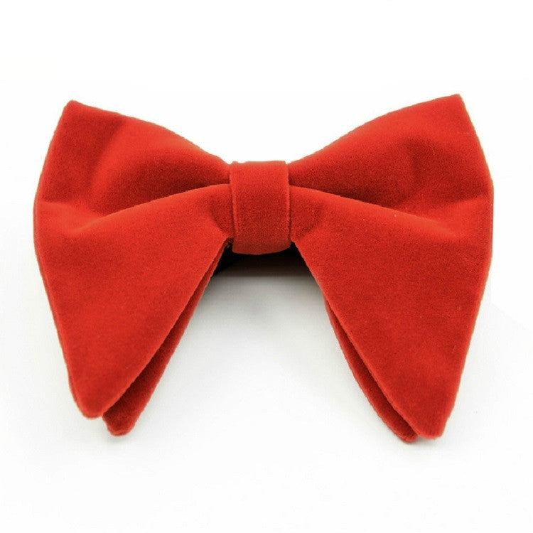 ผู้ชายกำมะหยี่ Double-Layer Big Bow-Knot Bow Tie เสื้อผ้าอุปกรณ์เสริม