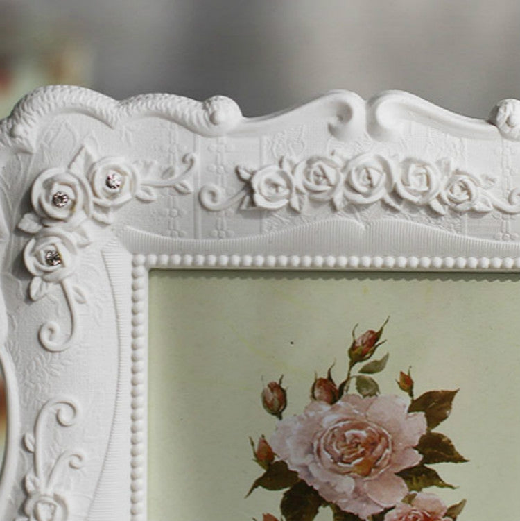 ตกแต่งบ้านสไตล์ Pastoral Rose แกะสลักกรอบรูปตกแต่ง, Carved Picture Frame