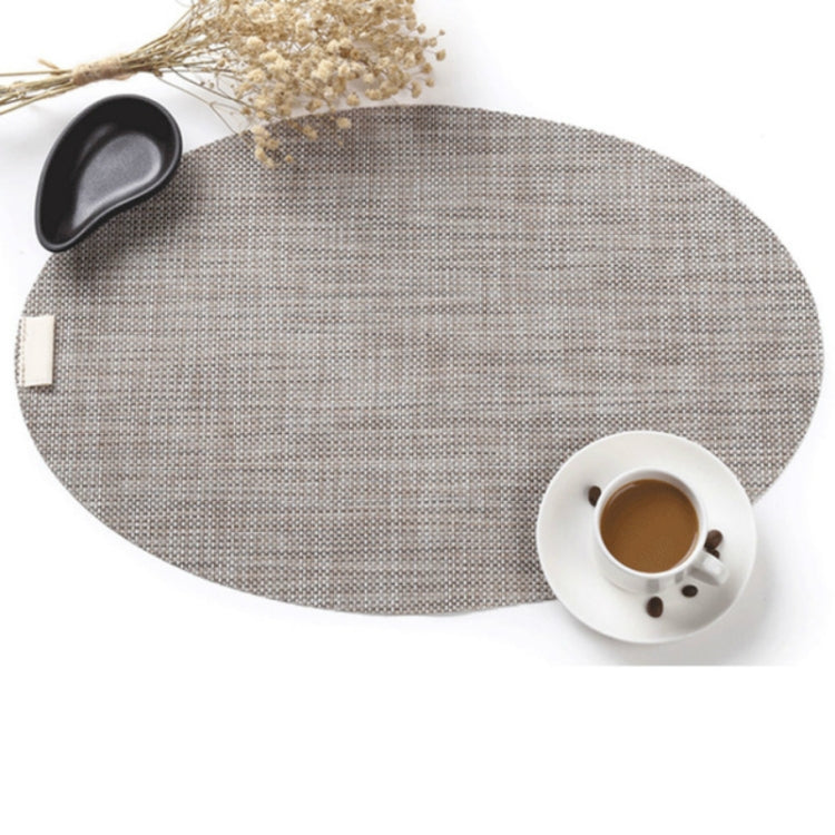 PVC รูปไข่โต๊ะรับประทานอาหารเสื่อความร้อนฉนวนกันความร้อน Non-SLIP Placemats แผ่นดิสก์ชามบนโต๊ะอาหาร Pads