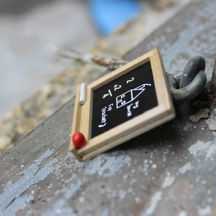 ตุ๊กตา House Miniature อุปกรณ์เสริมกระดานดำไม้ของเล่น, Wooden Blackboard