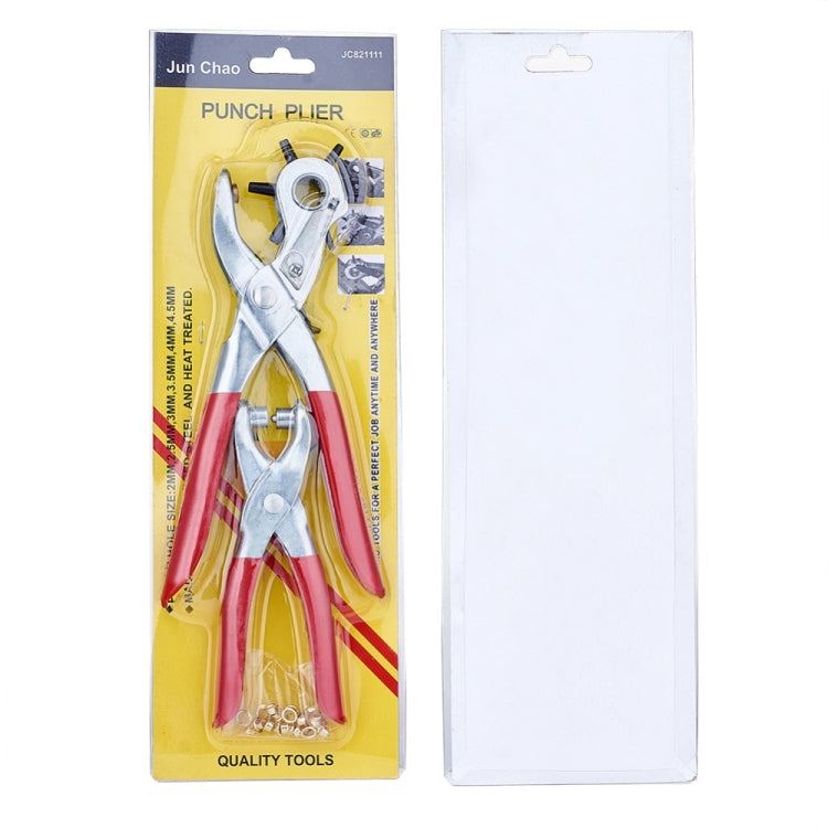 1 ชุด 45 # Steel Punch Plier ชุดคีมตาไก่และเหล็ก Findings เหมาะสำหรับเจาะหนัง (สีแดง)
