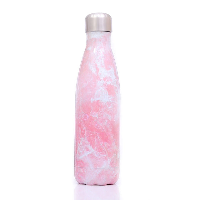 ถ้วยความร้อนกระติกน้ำร้อนขวดน้ำสแตนเลสแบบพกพากีฬากาต้มน้ำ, 500ml