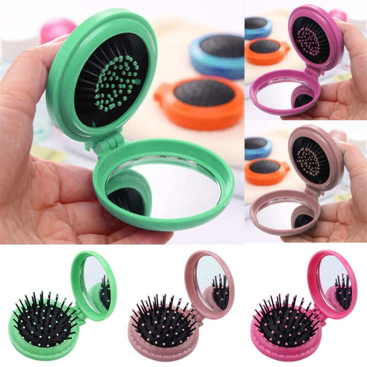 10 ชิ้นแบบพกพารอบกระเป๋าขนาดเล็กขนาดเดินทางนวดพับหวีแปรงผม, Random Color