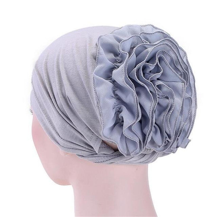 หมวกผ้าโพกหัวผ้าโพกหัวผ้าชีฟองสีทึบหมวกใหญ่, One Size