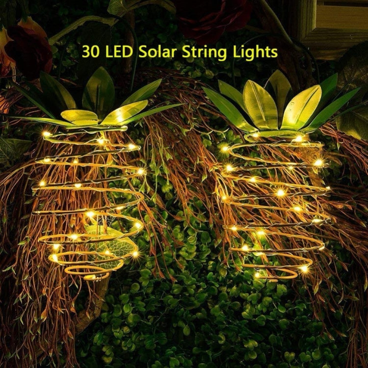 30 LEDs เหล็กกลางแจ้งสับปะรด String โคมไฟพลังงานแสงอาทิตย์ Telescopic Chandelier Modern Porch Light, 30 LEDs