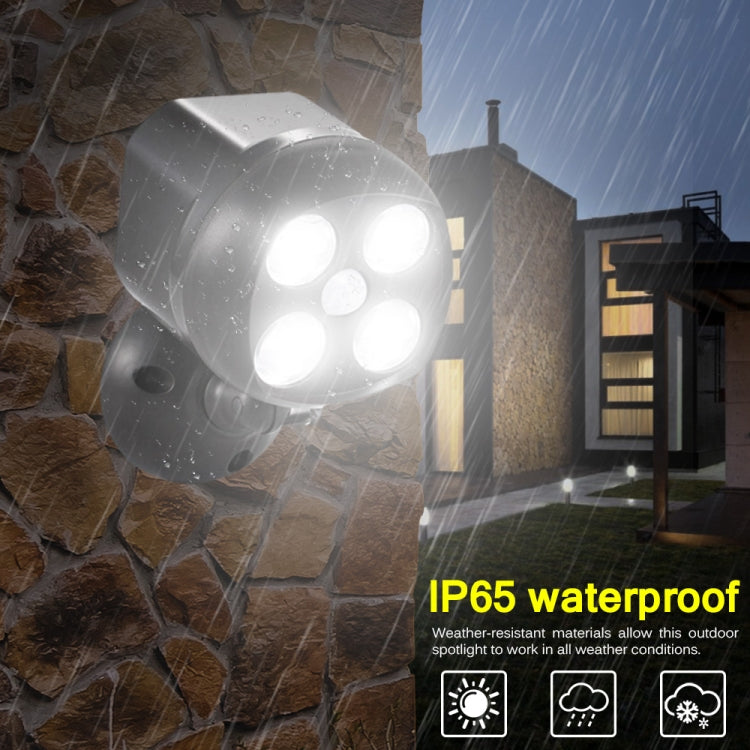 3W 4 LEDs SMD 3535 โคมไฟกลางแจ้ง Wireless Motion Sensor ภายนอก Spotlight LED Wall Light