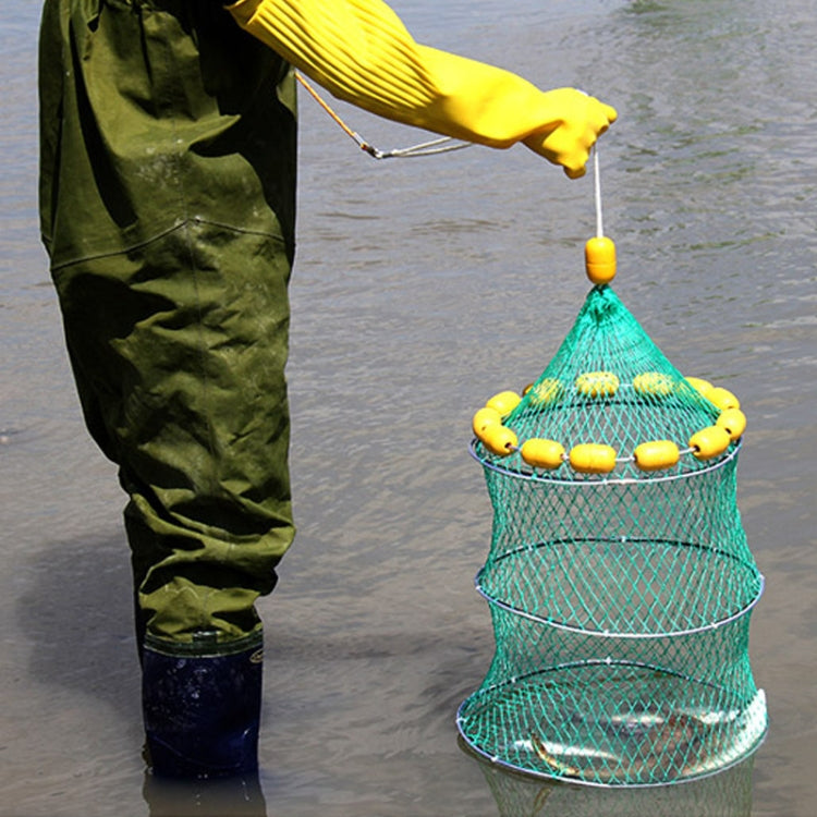 ทุ่นลอยน้ำกลางแจ้ง Fishnet 3 วงกลมพับกรงปลาแบบพกพา Multi-Float Sea Fishing Net, Buoyancy Fishnet