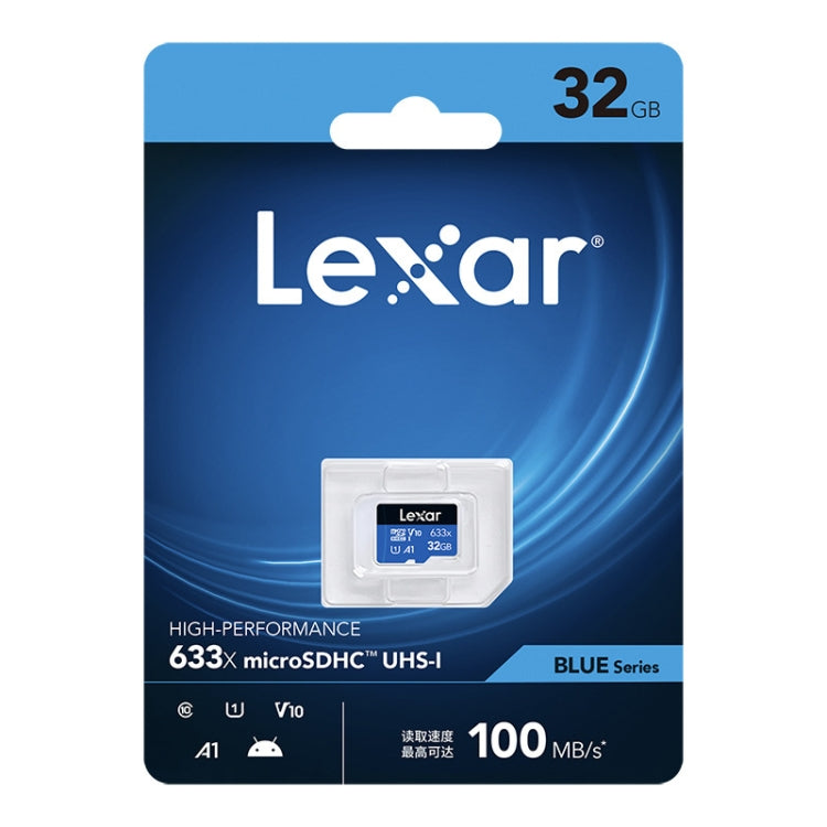Lexar 633x32GB หน่วยความจำโทรศัพท์มือถือความเร็วสูง TF Card การ์ดหน่วยความจำเครื่องบันทึกการขับขี่, 32GB