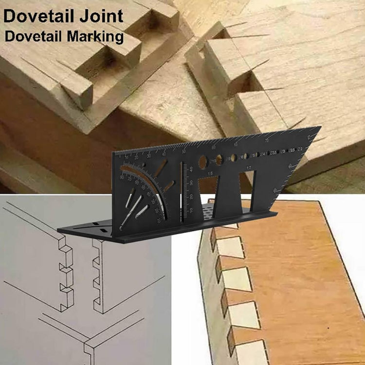 เกจวัดหยุดงานไม้ 3D อลูมิเนียมอัลลอยด์ไม้บรรทัดมุมมัลติฟังก์ชั่น, 3D Angle Ruler
