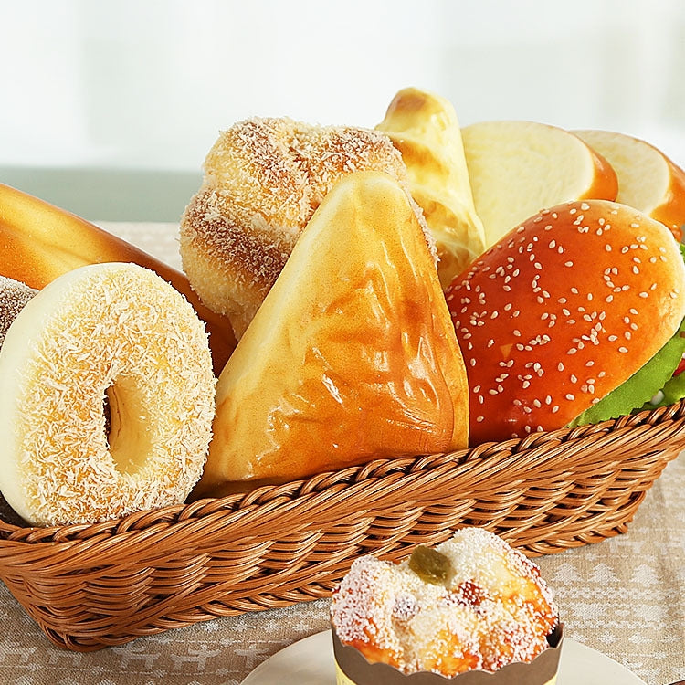 จำลอง PU Bread Model การถ่ายภาพ Props วิศวกรรมบ้านเบเกอรี่หน้าต่างจอแสดงผล, Bread