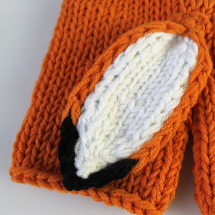 การถ่ายภาพเด็กเสื้อผ้าการ์ตูน Fox Shape Handmade ขนสัตว์ถักหมวก + กางเกงชุด, 0-3月