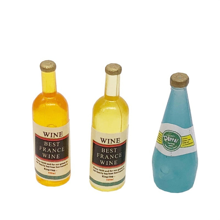 3 ชิ้น / เซ็ต 1:12 มินิเฮาส์ของเล่นจำลองการตกแต่งเครื่องดื่มไวน์, 3 PCS / Set Wine Drink Decoration