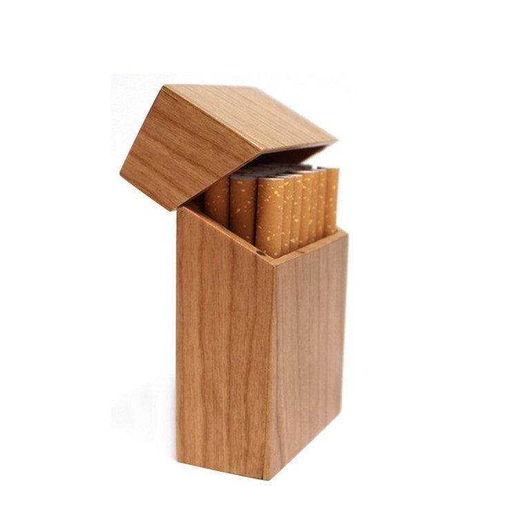 กล่องบุหรี่ไม้สร้างสรรค์การดูดซับแม่เหล็กกรณีบุหรี่แบบฝาพับ, Black, Carbonized Bamboo, Rosewood, Cherry Wood