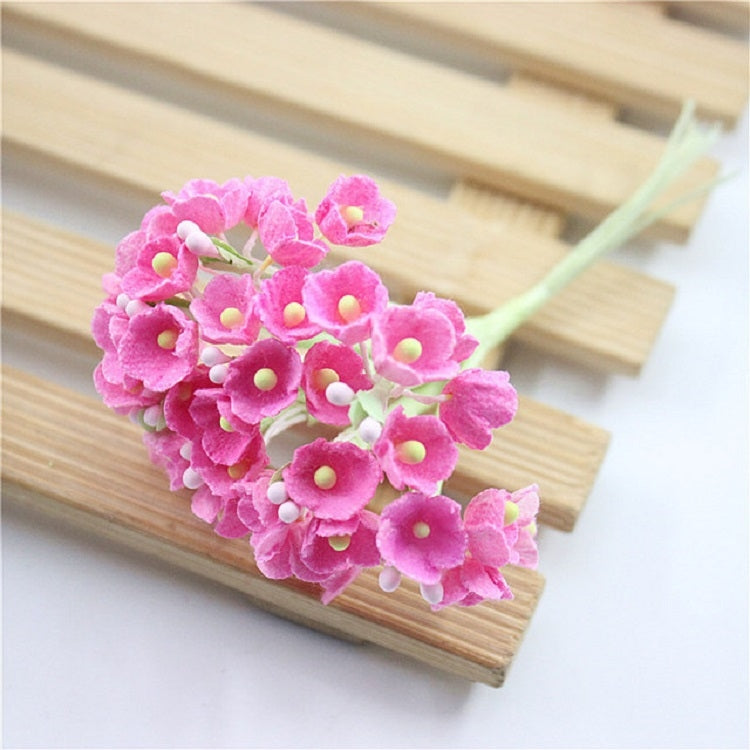 5 สาขา DIY พลัมจำลองมือมินิ Flocking ผ้าดอกไม้โชคดี