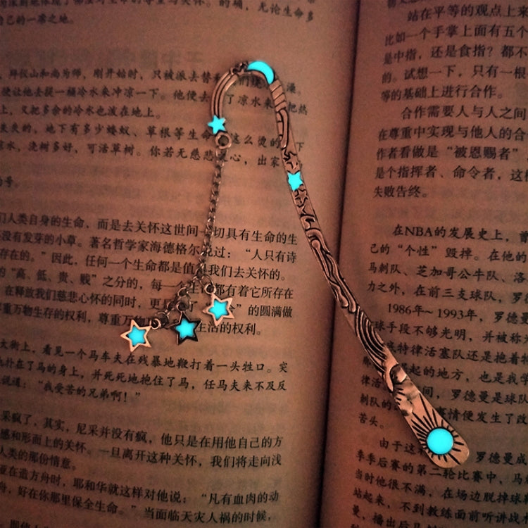 Luminous Sun Moon Star Bookmark Retro PentagramเรืองแสงโลหะBookmark