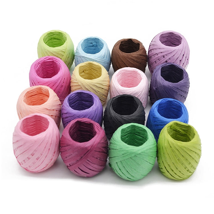 3 ชิ้น 20 เมตรเชือกกระดาษ Raffia ริบบิ้นลูกไม้ธรรมชาติเชือกกล่องของขวัญห่อ DIY ตกแต่ง