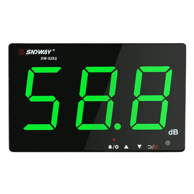SNDWAY ติดผนัง 30 ~ 130dB หน้าจอดิจิตอลขนาดใหญ่ แสดงผล เครื่องทดสอบการตรวจสอบเดซิเบลเสียงรบกวน, SW525B with Storage + USB, SW526A 18 inch Display, SW525G with Storage + USB Green