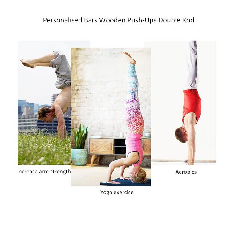 แท่นออกกำลังกายแบบไม้เดี่ยวขนานแบบกลับหัว แท่นวิดพื้น ขนาด 50ซม, Wooden Push-up Bracket