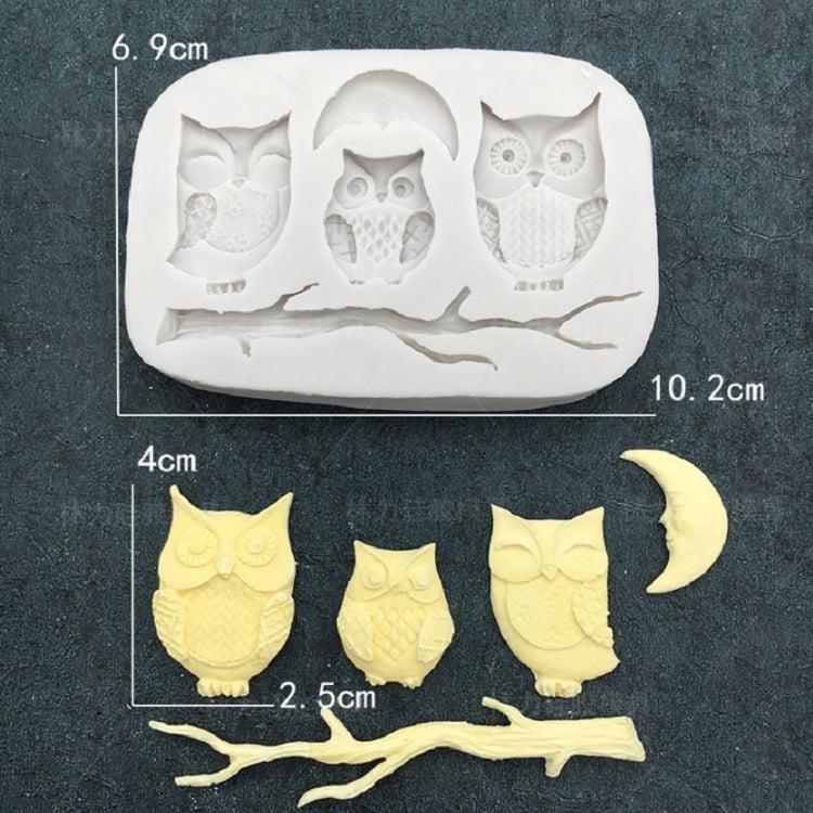 นกฮูก F Ondant แม่พิมพ์เค้กตกแต่ง DIY แห้ง Pais ช็อคโกแลตซิลิโคนแม่พิมพ์, Owl Shape