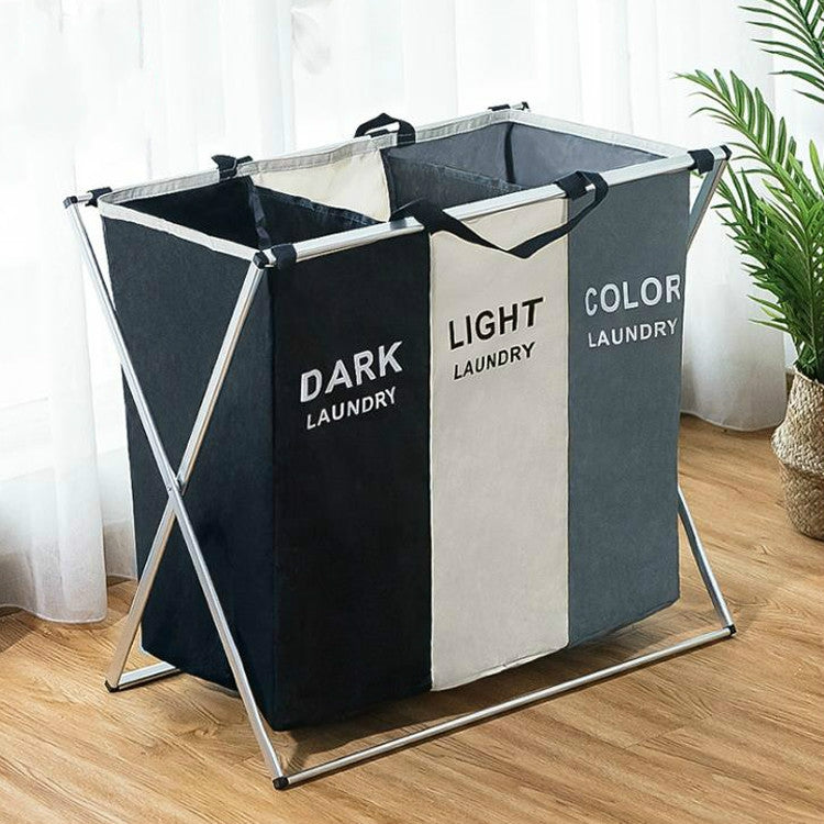 ผ้าพับขัดขวางกันน้ำเบาะฟอร์ดช่องตะกร้าซักผ้าขัดขวาง, 2 Grids Black and Beige, 2 Grids Grey and Beige, 3 Grids