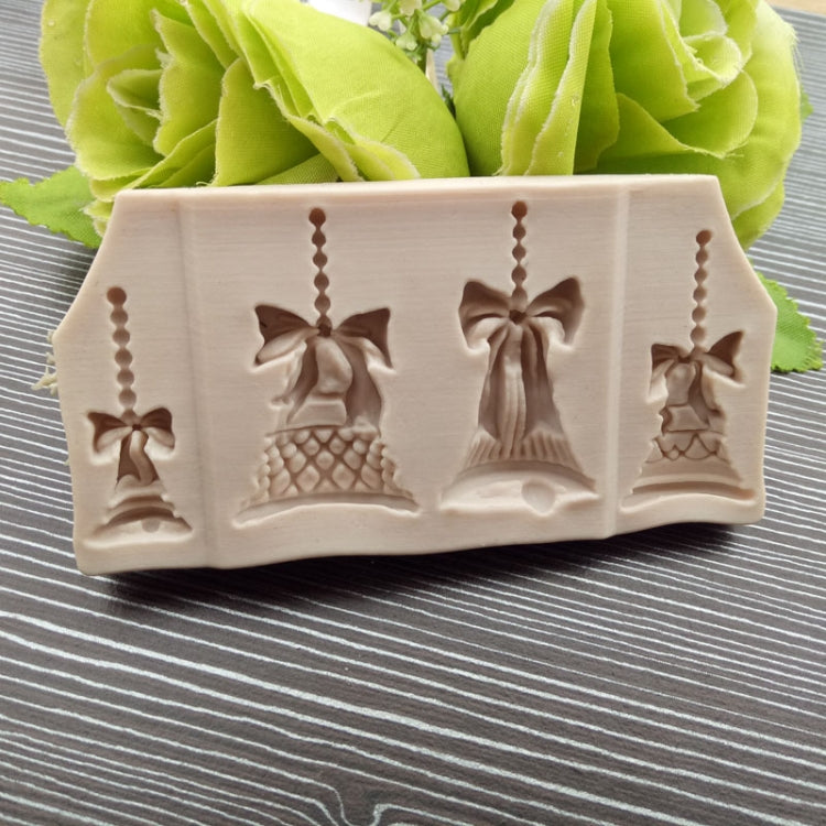 2 PCS Christmas Bells ช็อกโกแลตลูกอมคุกกี้เค้กตกแต่งเครื่องมือ DIY Baking Fondant แม่พิมพ์ซิลิโคนเกรดอาหาร, Christmas Bells