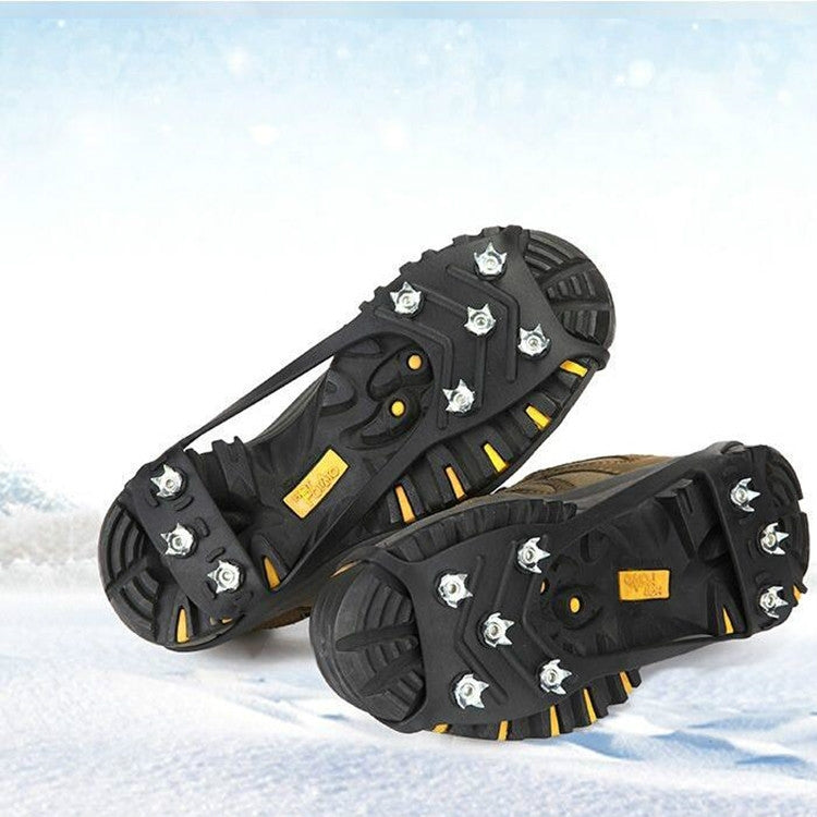 8 ฟัน Ice Claw รองเท้ากันลื่นกลางแจ้งสำหรับพื้นหิมะน้ำแข็ง, M(35-40 Yards), L(41-45 Yards)