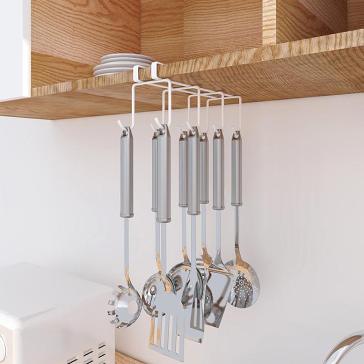 แขวนเล็บฟรีพาร์ทิชันที่วางแก้วสร้างสรรค์อุปกรณ์ครัวชั้นเก็บ, 8 Hooks