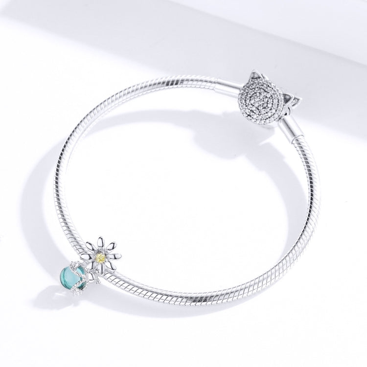 S925 เงินสเตอร์ลิงเดซี่และหิ่งห้อยแก้วคริสตัลหลวมลูกปัด DIY สร้อยข้อมือลูกปัด