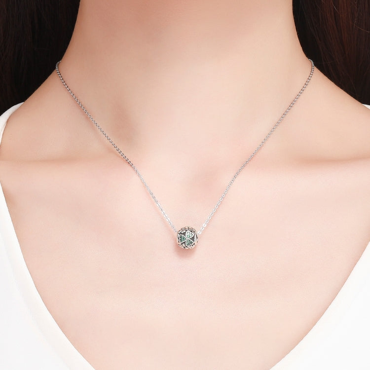 S925 เงินสเตอร์ลิงพืชสีเขียว Clover Bead DIY สร้อยข้อมือ, SCC964