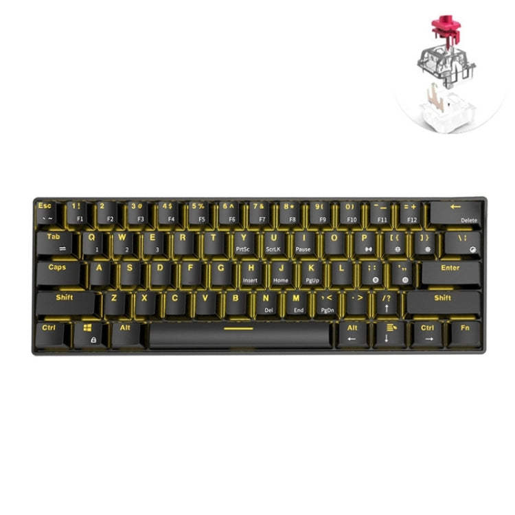 RK61 61 คีย์บลูทู ธ / ไร้สายโหมดคู่แท็บเล็ตคีย์บอร์ดเกมมือถือคีย์บอร์ดความยาวสายเคเบิล: 1.5 ม., Tea Shaft, Green Shaft, Red Shaft