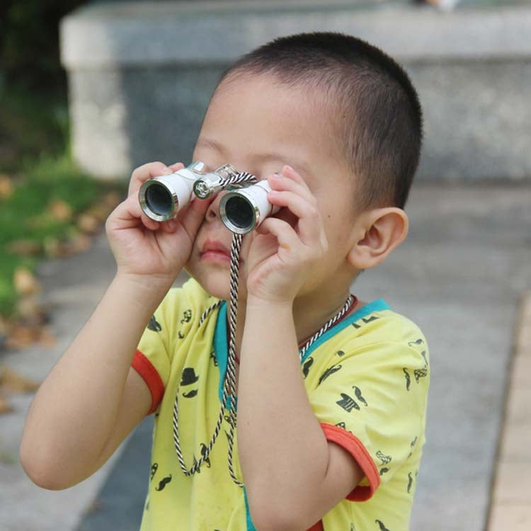 ละครสุภาพสตรีคลาสสิกขนาด 3x25 มม. ดูกล้องโทรทรรศน์ถือกล้องส่องทางไกลพร้อมโซ่, Black with Chain