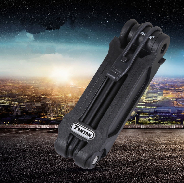 Tonyon Universal Anti-hydraulic กรรไกรจักรยาน ล็อค ล็อคจักรยานเสือภูเขาแบบพับได้สี่ส่วน, Tonyon Folding Mountain Bike Lock(Black)