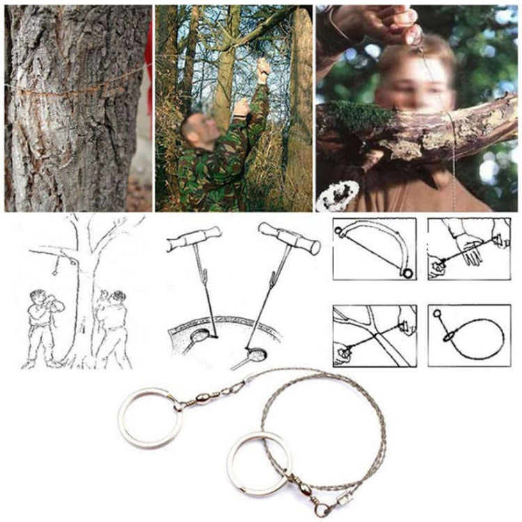 สแตนเลสสตีลแบบพกพา ลวด Outdoor Survival Self Defense Chainsaws Hand Fret เครื่องมือ, Hand Saw (Silver)