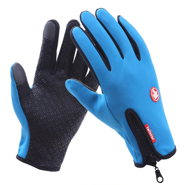 ถุงมือขี่จักรยานเต็มนิ้ว Neoprene PU หนังระบายอากาศฤดูหนาวที่อบอุ่นถุงมือกีฬากลางแจ้ง, M, L, XL